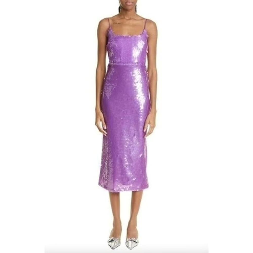 Autumn Adeigbo (6) Aster Purple Sequin Corset Bustier Midi Slip Dress- Cocktail